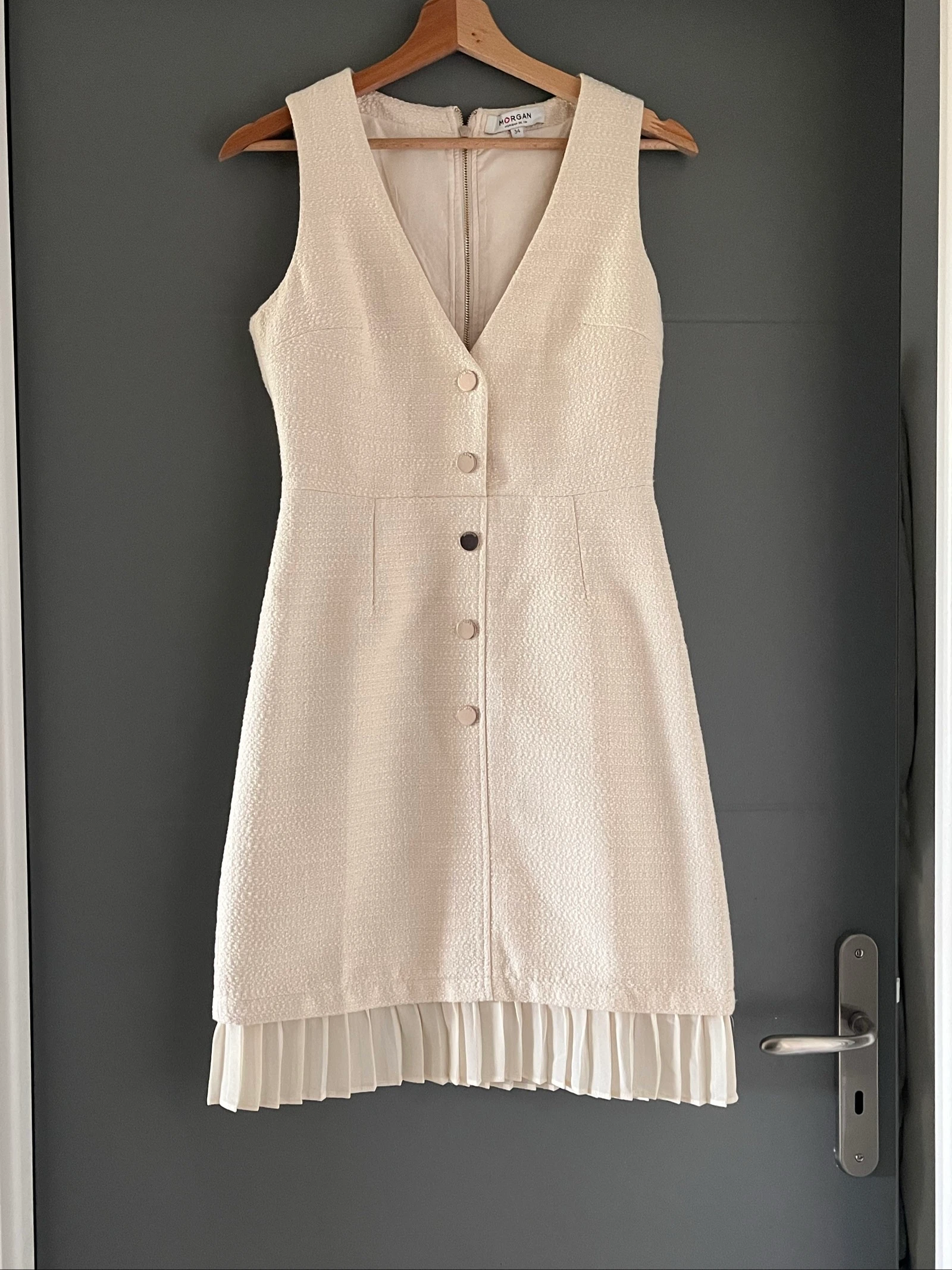 Robe en tweed ivoire Morgan TXS
